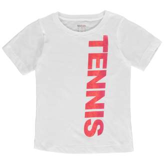 Wilson Kids Girls Tennis T Shirt Junior Short Sleeve Performance Tee Top