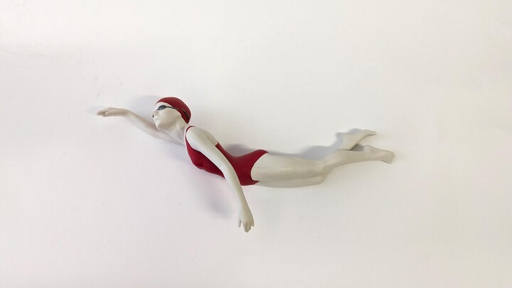 Orly Montag, Swimmer I - figurative sculpture , 2023