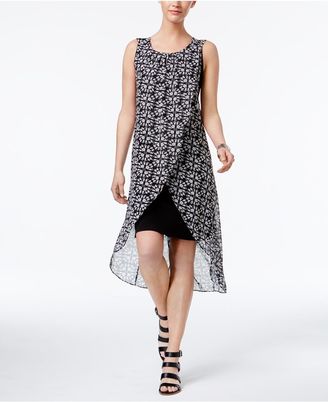 Style&Co. Style & Co Printed Tulip-Hem Dress, Created for Macy's