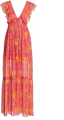 HEMANT AND NANDITA Coastal Long Printed Maxi Dress