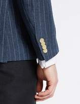 Thumbnail for your product : Marks and Spencer Pure Linen Striped Tailored Fit Jacket