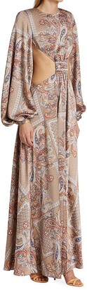 Bronx and Banco Noelle Paisley Cut-Out Gown