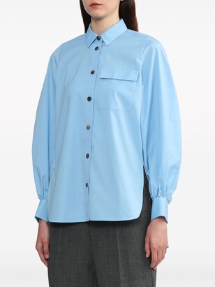 Enfold Balloon-Sleeve Button-Up Shirt - ShopStyle Tops 