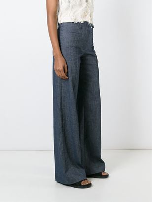 Erika Cavallini - wide leg trousers - women - Cotton/Linen/Flax/Spandex/Elastane - 40