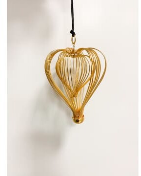 Nordal Set of 2 Golden twoinone heart hanger, H 14 cm gold
