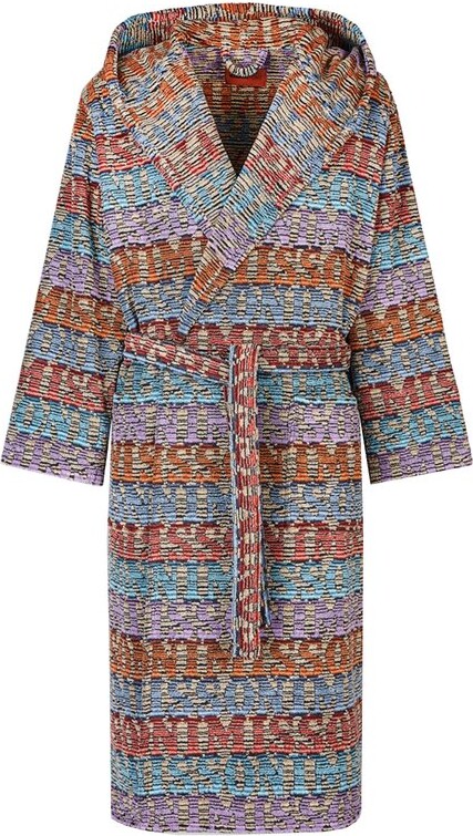 Missoni Home Striped Belted Hooded Bathrobe
