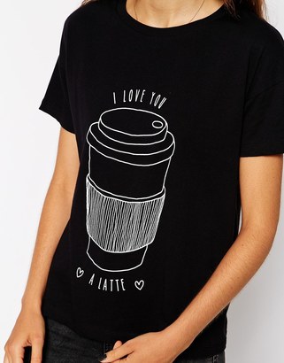 ASOS PETITE T-Shirt With I Love You Latte Print