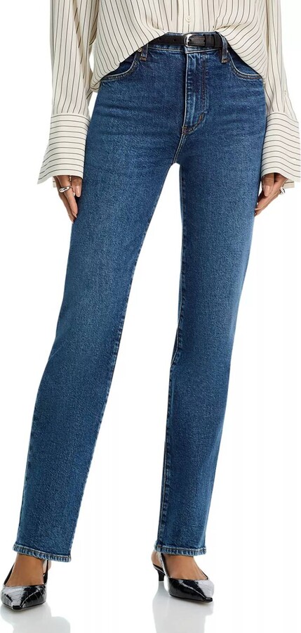 Frame Ruler High Rise Slim Straight Jeans In Archie