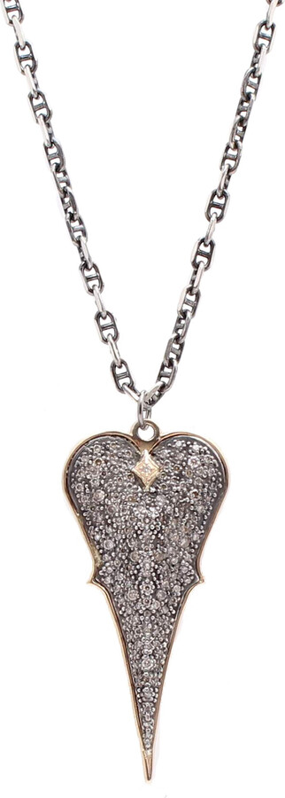 Armenta Heart Shield 18K Rose Gold Sterling Silver Diamond Necklace