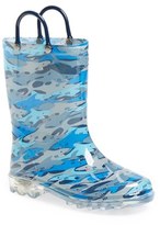 Thumbnail for your product : Western Chief 'Shark Chomp' Light-Up Rain Boot (Toddler & Little Kid)