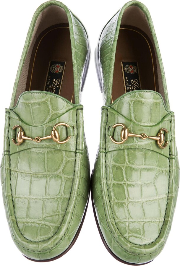 Gucci New Men's Horsebit Crocodile Countryside Loafers 60th Anniversary Tag