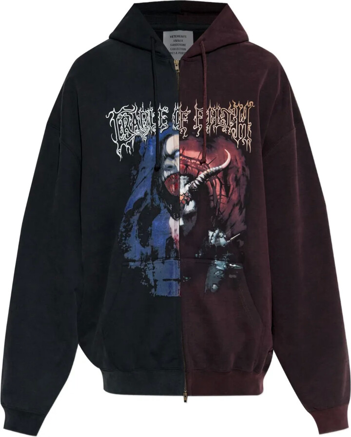 Vetements Graphic-Print Zip-Up Hoodie