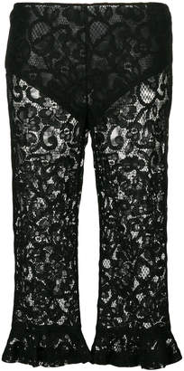 Moschino cropped lace trousers