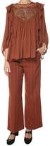 Thumbnail for your product : See by Chloe Metallic Striped Crepe Wide-leg Pants