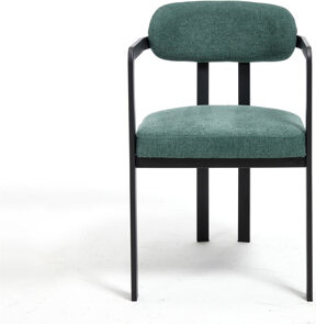 Red Barrel Studio Modern Dining Room Chairs Set Of 2 Mid-Century Upholstered Boucle Kitchen Dining Chairs With Black Metal Legs Side Chair