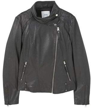 Mango Outlet OUTLET Leather biker jacket