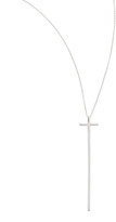 Thumbnail for your product : Roberto Coin White Gold Elongated Cross Pendant Necklace, 16-18"
