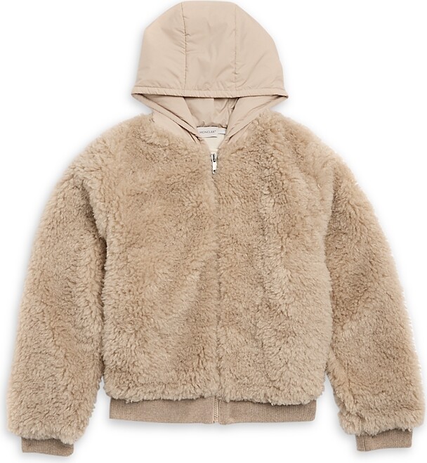 Moncler Girls' Teddy Zip Up Hoodie - Big Kid