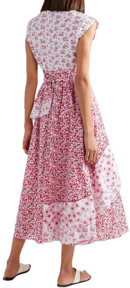 Gül Hürgel Belted Embellished Floral-print Cotton Dress