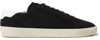 Saint Laurent SL/06 Court Classic Leather-Trimmed Suede Sneakers - Men - Black