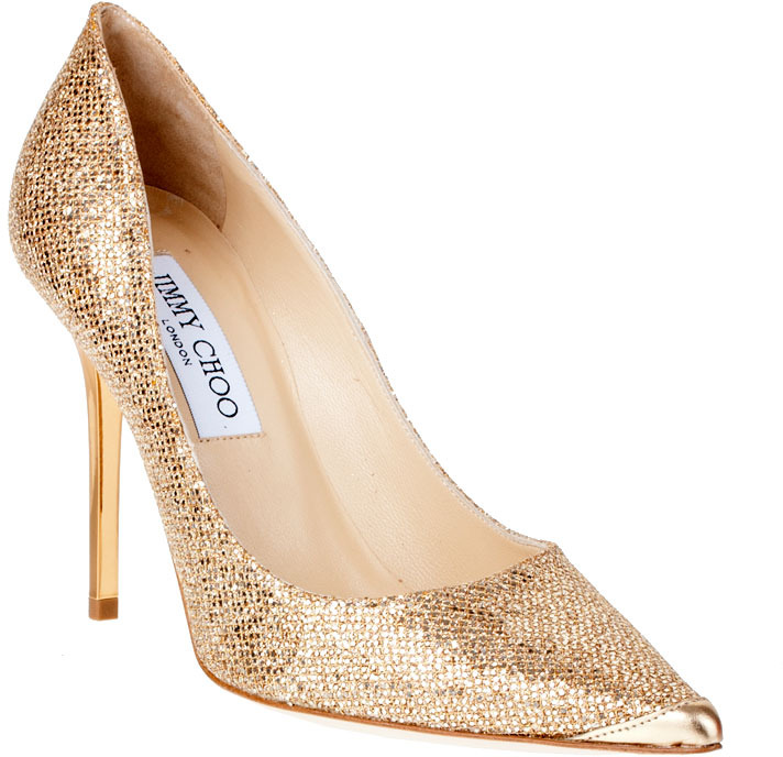 Jimmy Choo Abel gold glitter pump CLASSIC ShopStyle
