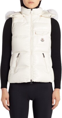 Moncler Balabio Water Resistant Down Puffer Vest with Removable Genuine Fox  Fur Trim Hood - ShopStyle