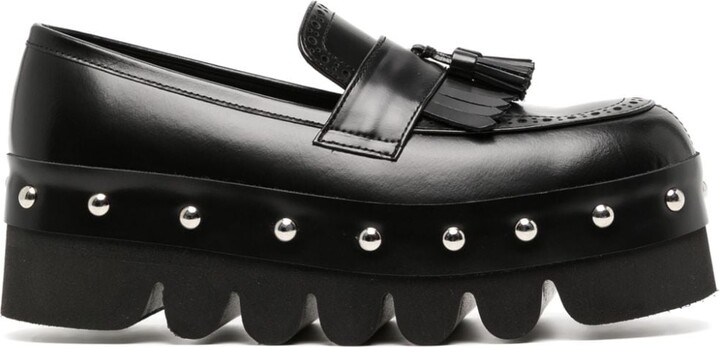 Comme des Garçons TAO Stud-Embellished Leather Loafer Shoes - ShopStyle