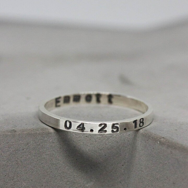 Etsy Silver Band Ring Personalized Inside & Outside, 2mm, 3mm Or 4mm Wide