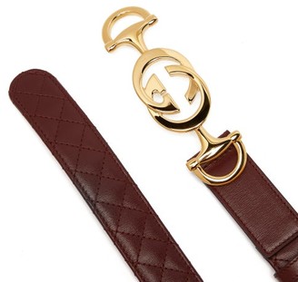 Gucci Horsebit-buckle Quilted Leather Belt - Brown