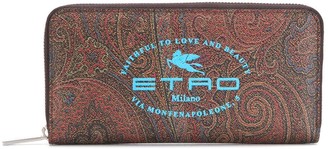 Etro Logo Paisley Continental Wallet
