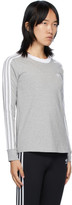 Thumbnail for your product : adidas Grey 3-Stripes Long Sleeve T-Shirt