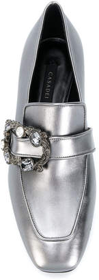Casadei crystal buckle loafers