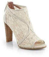 Thumbnail for your product : Stuart Weitzman Meshly Lace & Leather Ankle Boots