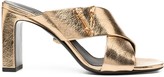 Thumbnail for your product : Versace V-logo chunky-heel mules