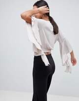 Thumbnail for your product : Love Wrap Crop Top With Sleeve Detail