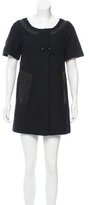 Thumbnail for your product : Chloé Leather-Trimmed Silk-Blend Dress