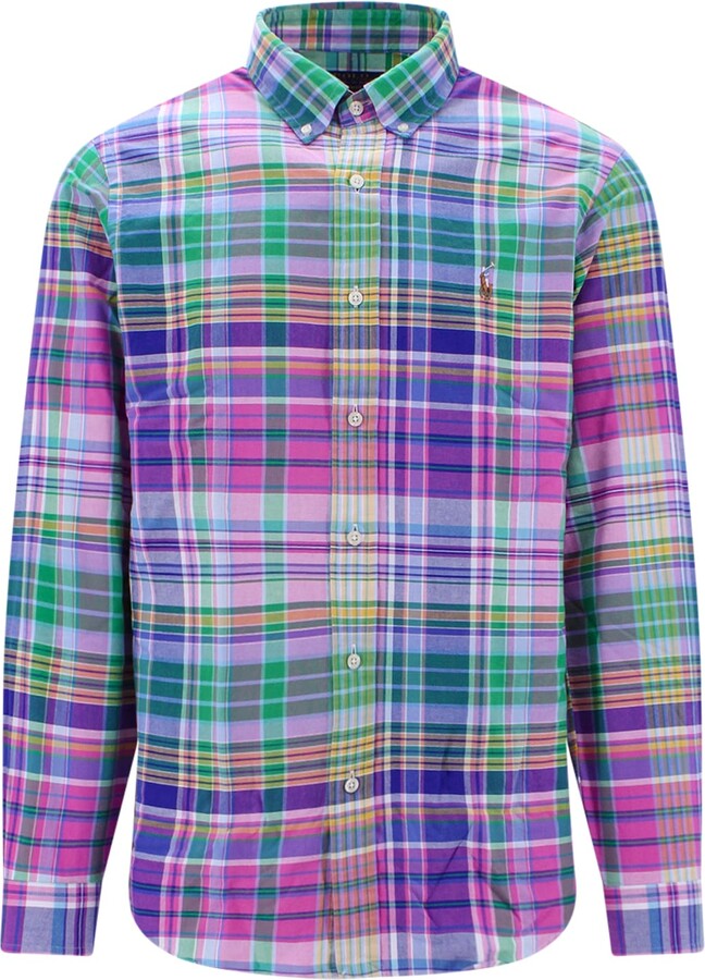 Ralph Lauren Custom Fit multicolor cotton shirt - ShopStyle