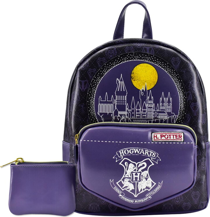 Harry Potter Mini Backpack with Coin Purse, Artifacts Design, Small Travel Bag for Men and Women, Multi