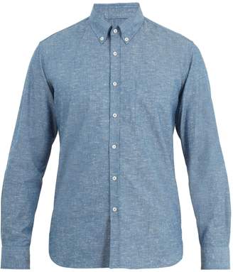 DE BONNE FACTURE Button-down collar cotton-slub shirt