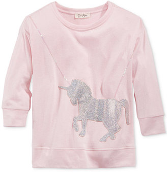 Jessica Simpson Glitter-Unicorn Purse Sweater, Big Girls (7-16)