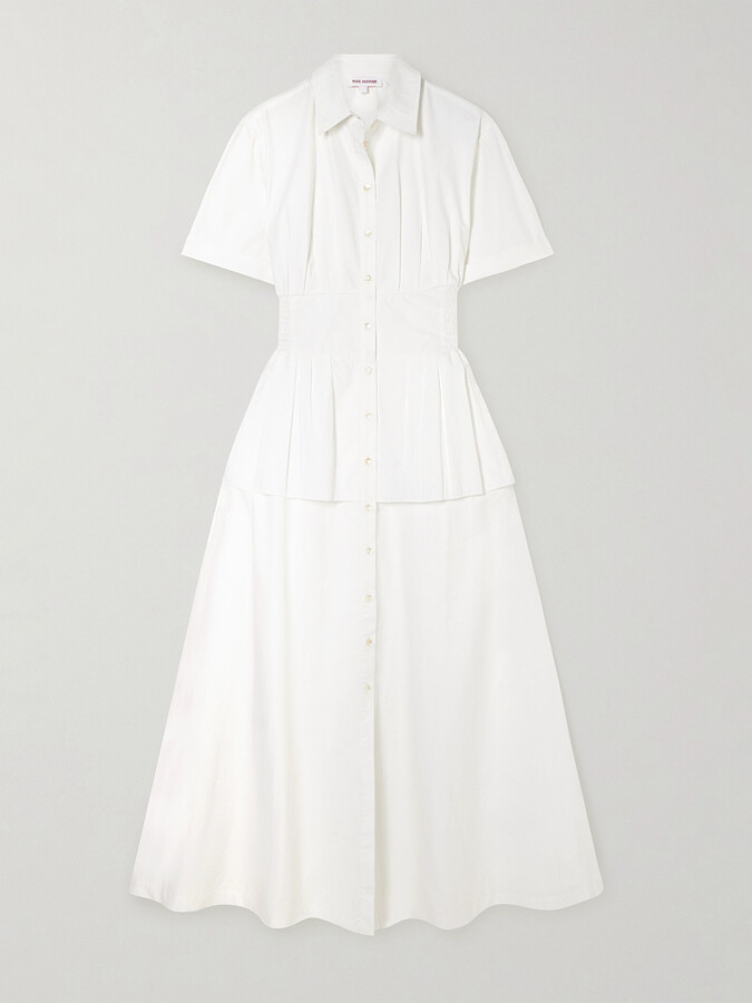 Rosie Assoulin Boogie Woogie Bugle Boy Cotton-poplin Maxi Shirt Dress - White
