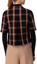 Thumbnail for your product : Akris Punto Short-Sleeve Plaid Wool-Blend Jacket