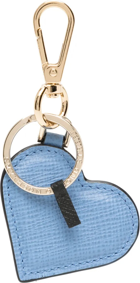 Smythson Heart leather keyring