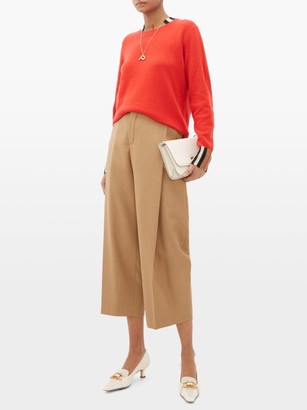 Chloé Single-pleat Cropped Wool Trousers - Brown