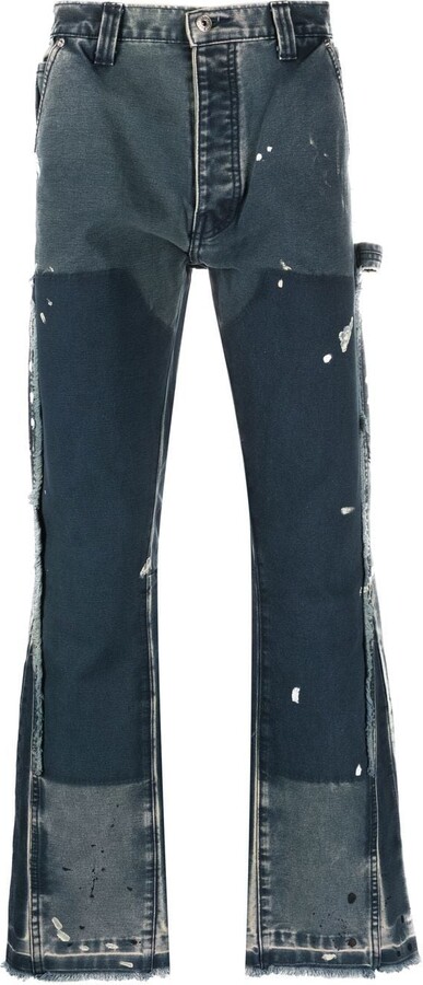 GALLERY DEPT. Logan Straight-Leg Distressed Patchwork Jeans for