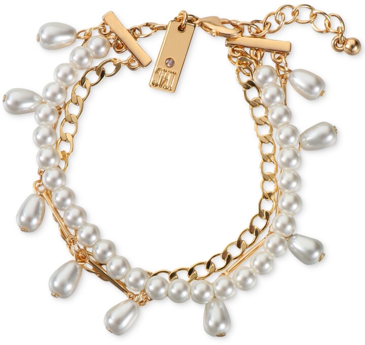 Fashion 12 mm black shell pearl bracelet 7.5 " PB46 