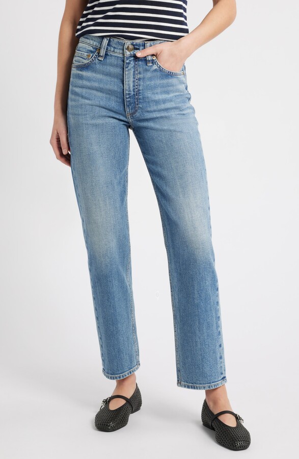 Rag & Bone Harlow Mid Rise Ankle Straight Leg Jeans