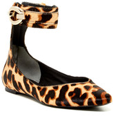 Thumbnail for your product : Diane von Furstenberg Evie Leopard Genuine Calf Hair Ankle Strap Flat