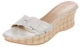 Thumbnail for your product : Stuart Weitzman Leather Wedge Slides