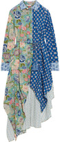 Thumbnail for your product : Anjuna Lisa Asymmetric Floral-print Broderie Anglaise Cotton Shirt Dress